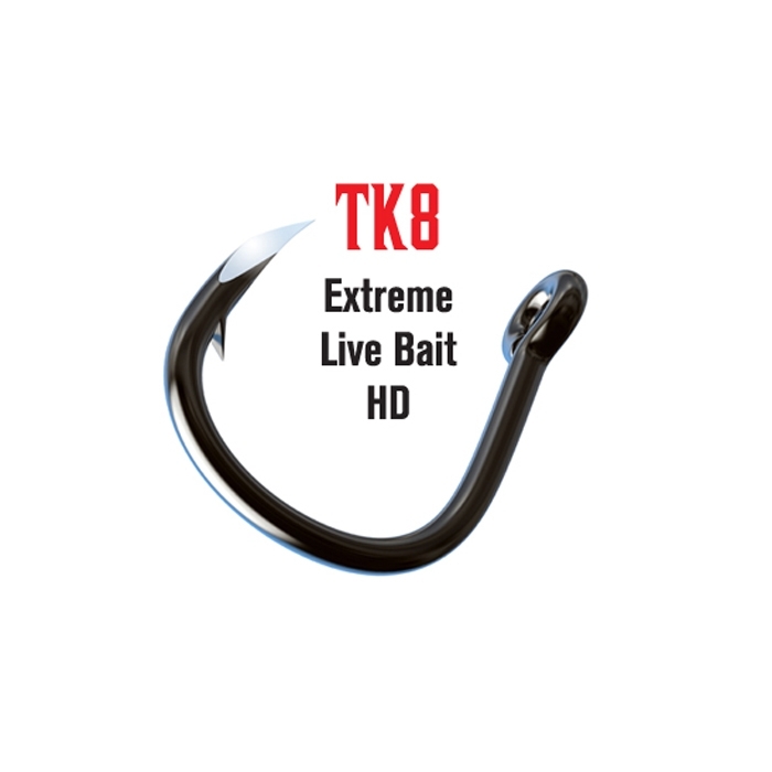 TroKar TK8 Extreme HD Non-Offset Live Bait Hook 8/0 Qty 7