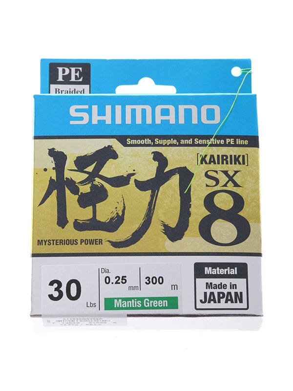 Shimano Kairiki SX8 Braid Mantis Green 300m 30lb 0.25mm
