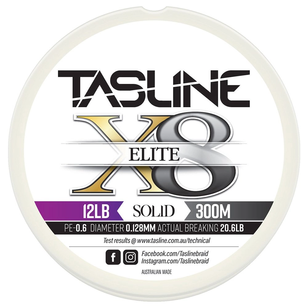 Tasline Elite White X8 Pure Solid Braid 300m Tasline Elite White X8 Pure Solid Braid 300m