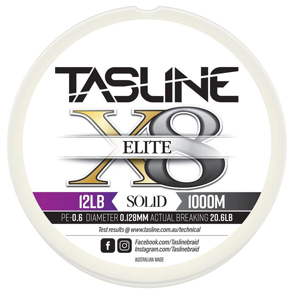 Tasline Elite White X8 Pure Solid Braid 1000m Tasline Elite White X8 Pure Solid Braid 1000m