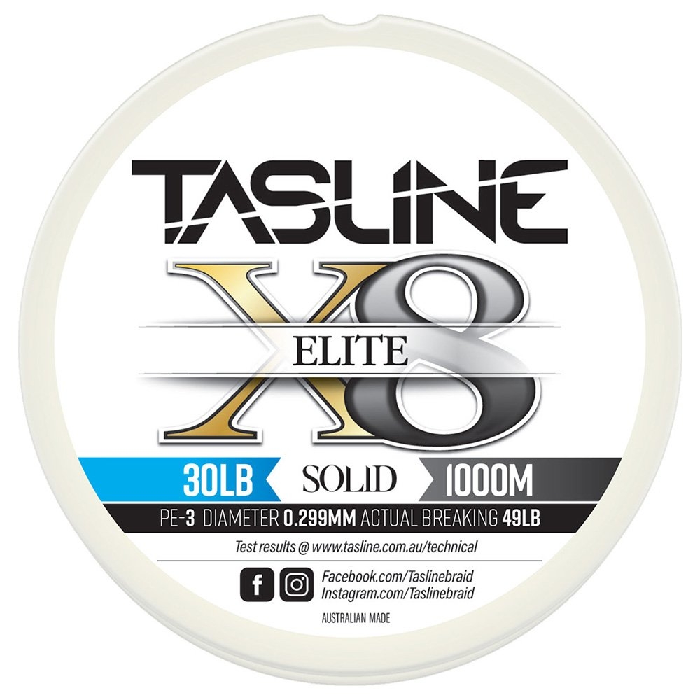 Tasline Elite White X8 Pure Solid Braid 1000m