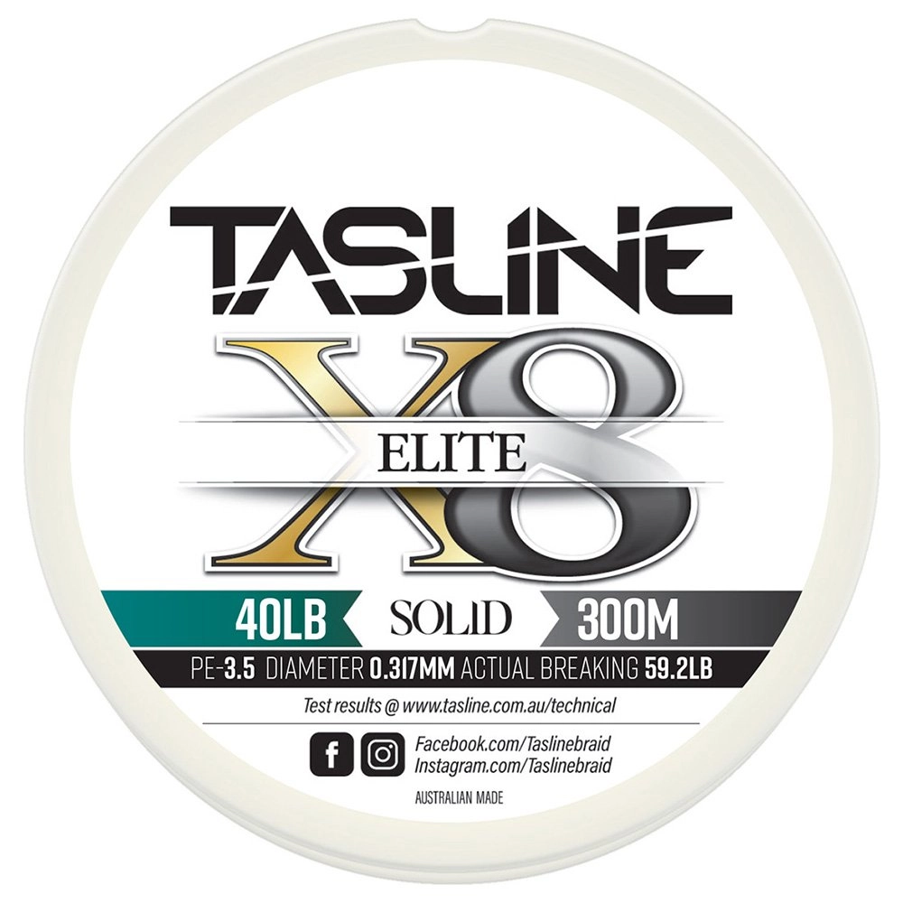 Tasline Elite White X8 Pure Solid Braid 300m Tasline Elite White X8 Pure Solid Braid 300m