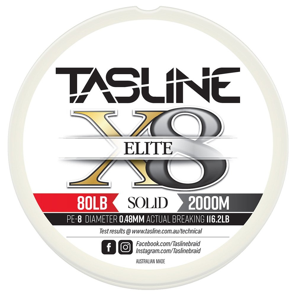 Tasline Elite White Braid 80lb 2000m Spool