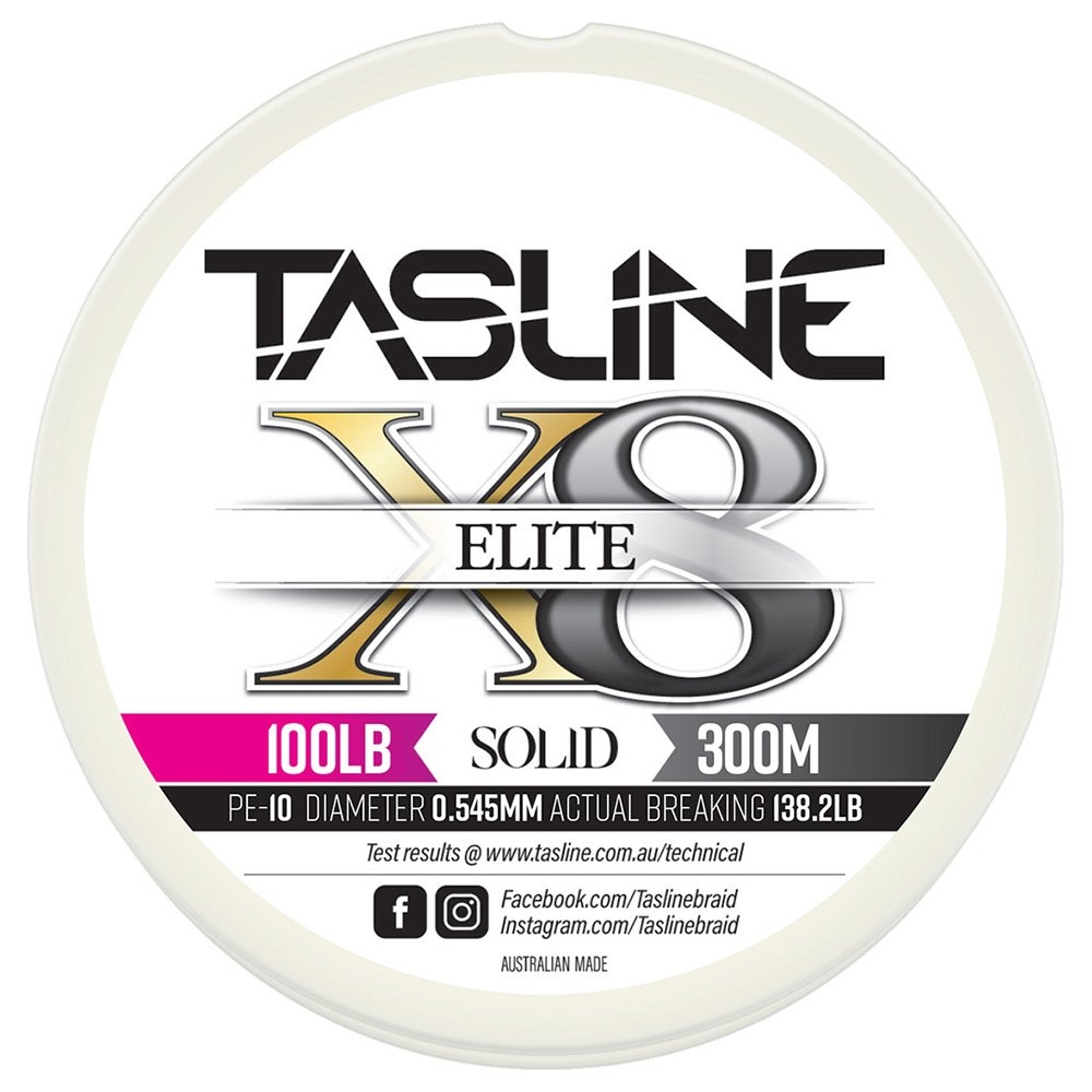 Tasline Elite White X8 Pure Solid Braid 300m 100lb