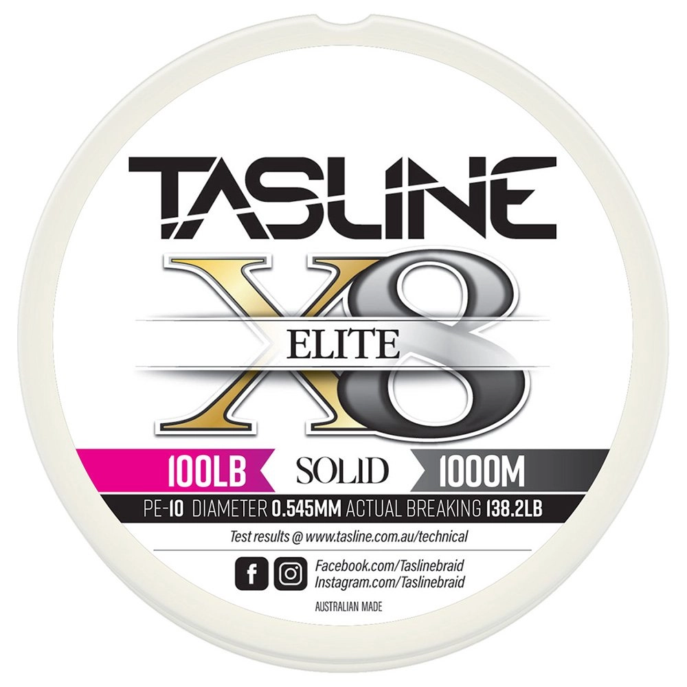 Tasline Elite White X8 Pure Solid Braid 1000m Tasline Elite White X8 Pure Solid Braid 1000m