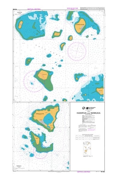 LINZ TO403 Nautical Chart Ha'afeva and Nomuka