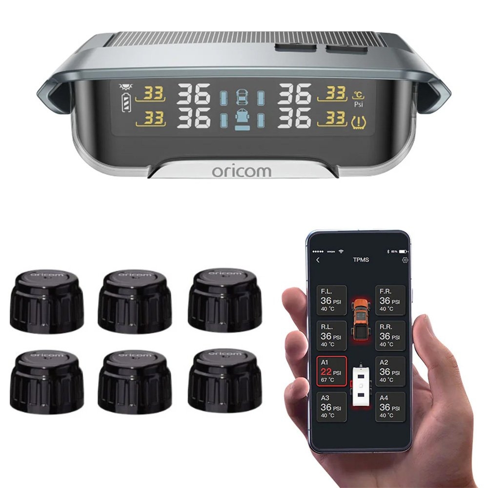 Oricom TPMS10-6E Tyre Pressure Monitoring System with 6 External Sensors