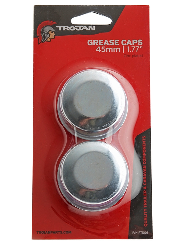 Trojan Trailer Bearing Grease Cap 45mm Qty 2 - Suits 1500-1750kg Hubs