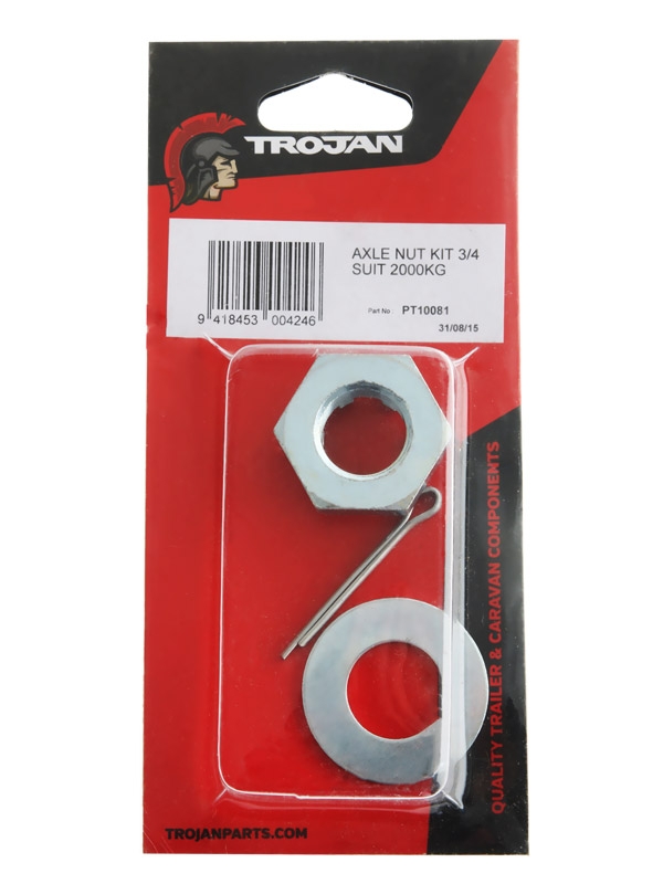 Trojan Trailer Nut and Washer Kit for 2000kg Hubs