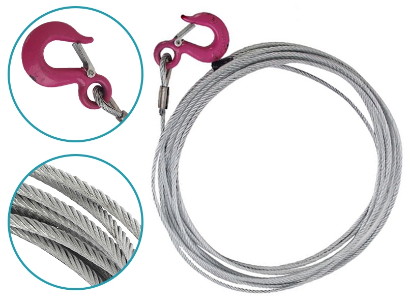 Trojan Winch Wire with Hook 1500kg 10m