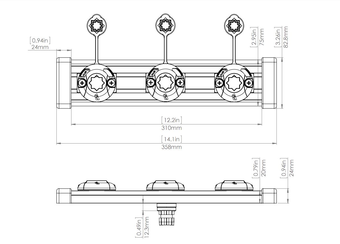 RAILBLAZA TracPort Dash Kit 350mm