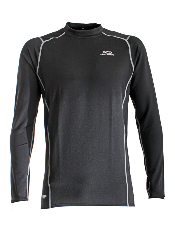 Aropec Quick-Dry Mens Long Sleeve Thermal Top Dark Grey M