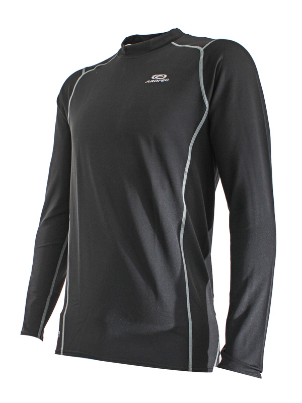 Aropec Quick-Dry Mens Long Sleeve Thermal Top Dark Grey L