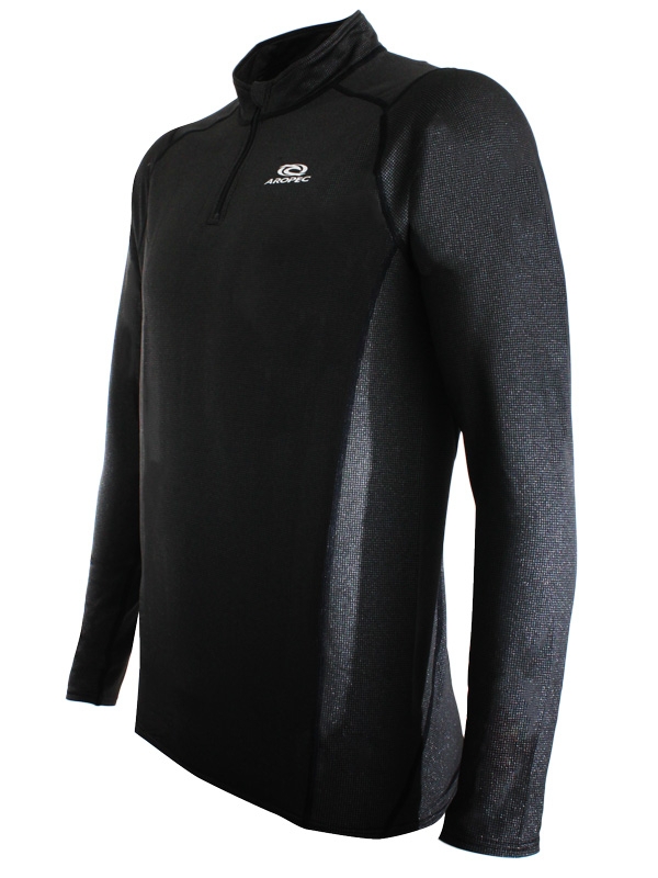 Aropec Quick-Dry Half Zip Mens Thermal Rash Shirt Black L