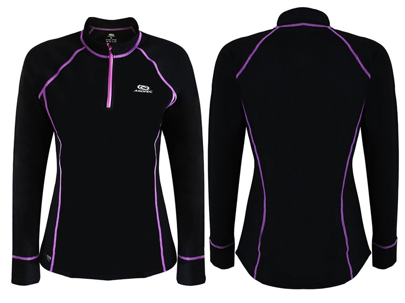 Aropec Womens Thermo-Regulated Quick-Dry Watersports Top with Zip S