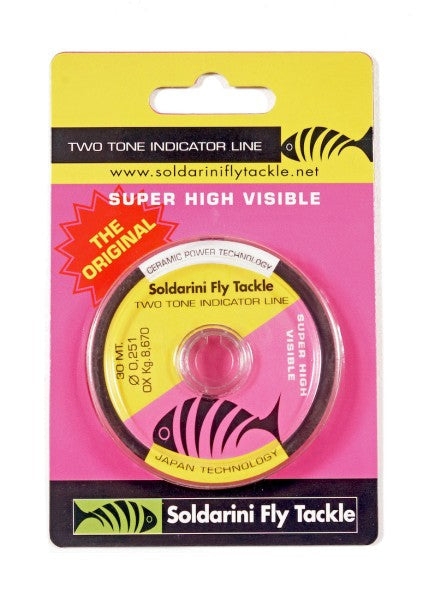 Soldarini Two Tone Super Visible Indictor Tippet 30m 0.18mm Pink/Yellow