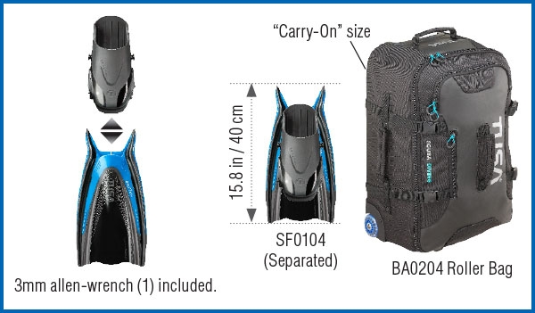 TUSA SF0104 HyFlex Switch Fins Fishtail Blue