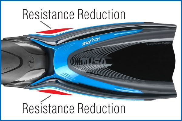 TUSA SF0104 HyFlex Switch Fins Fishtail Blue