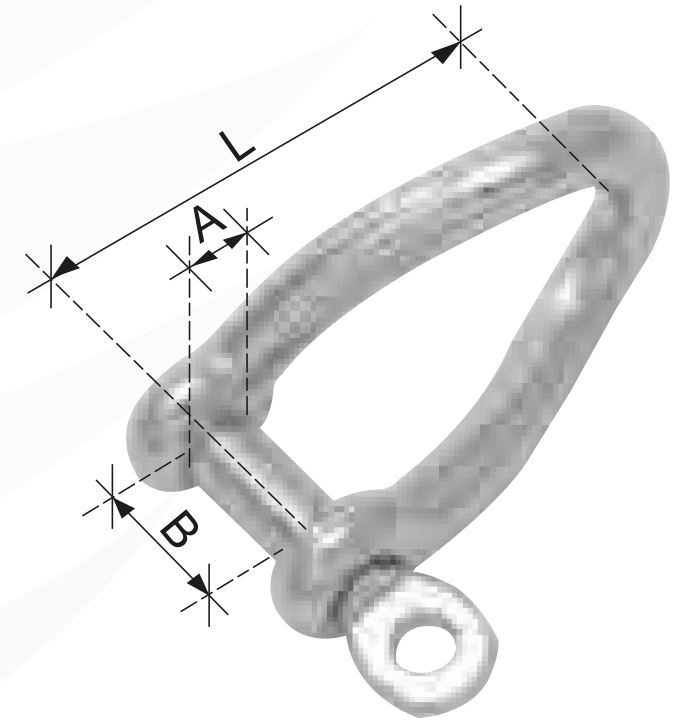 AISI 316 Stainless Steel Twist Shackle Collared Pin