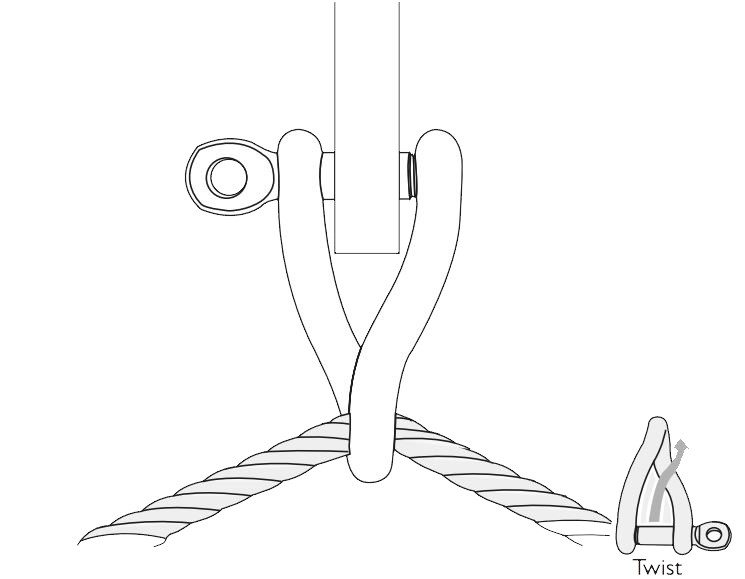 AISI 316 Stainless Steel Twist Shackle Collared Pin