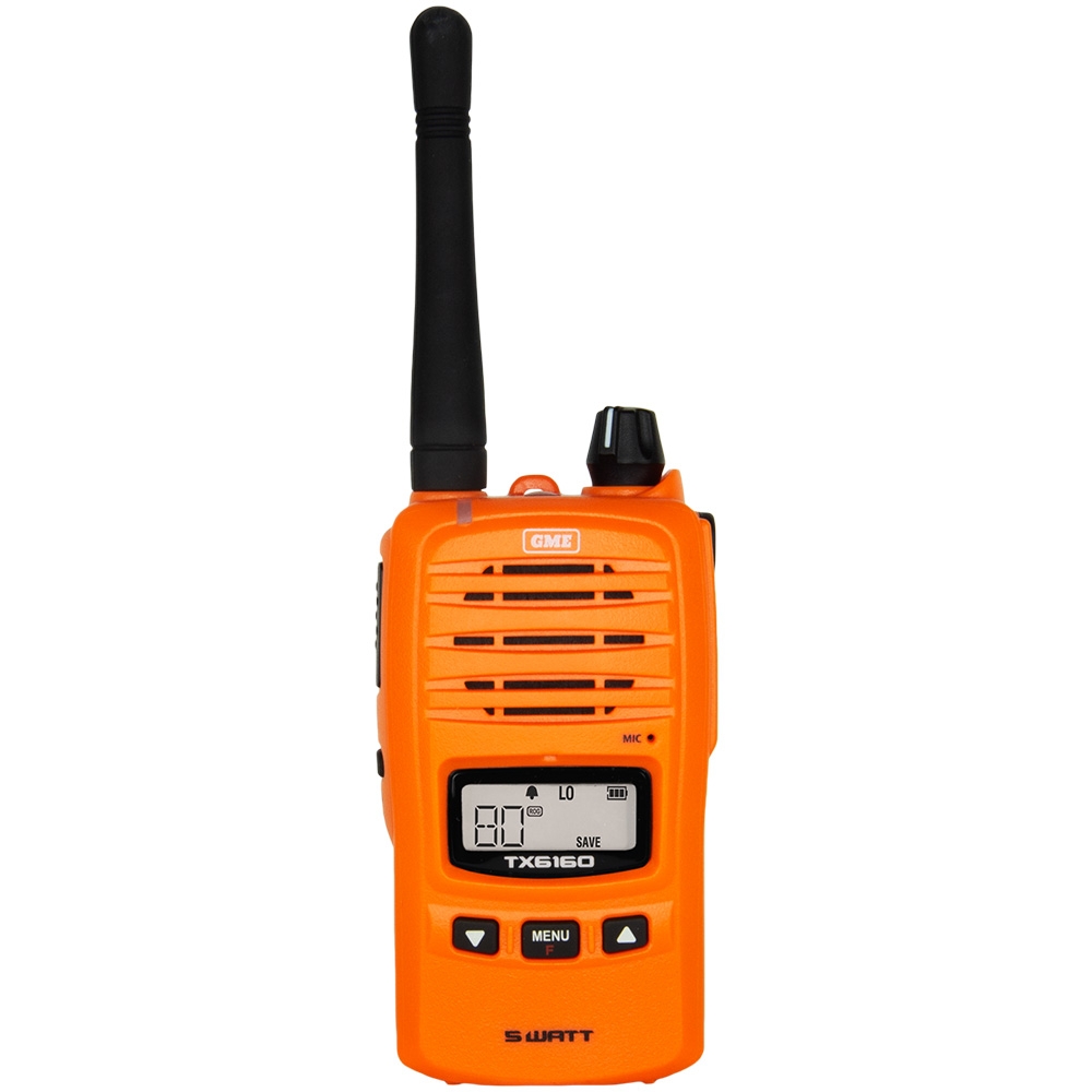 GME TX6160XOCK IP67 Handheld UHF CB Radio Car Kit 5/1W Blaze Orange