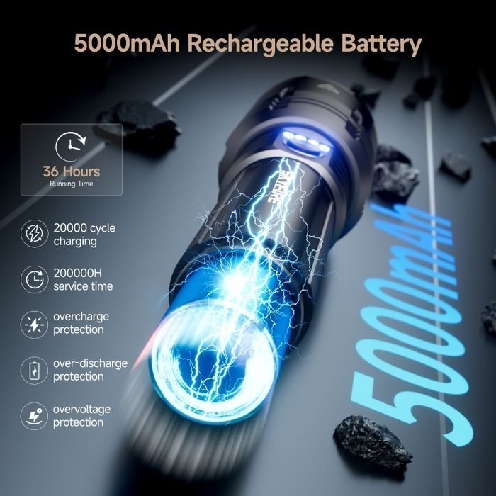 SKYFIRE 1376J Rechargeable Long-Range LED Torch 1387 Lumens