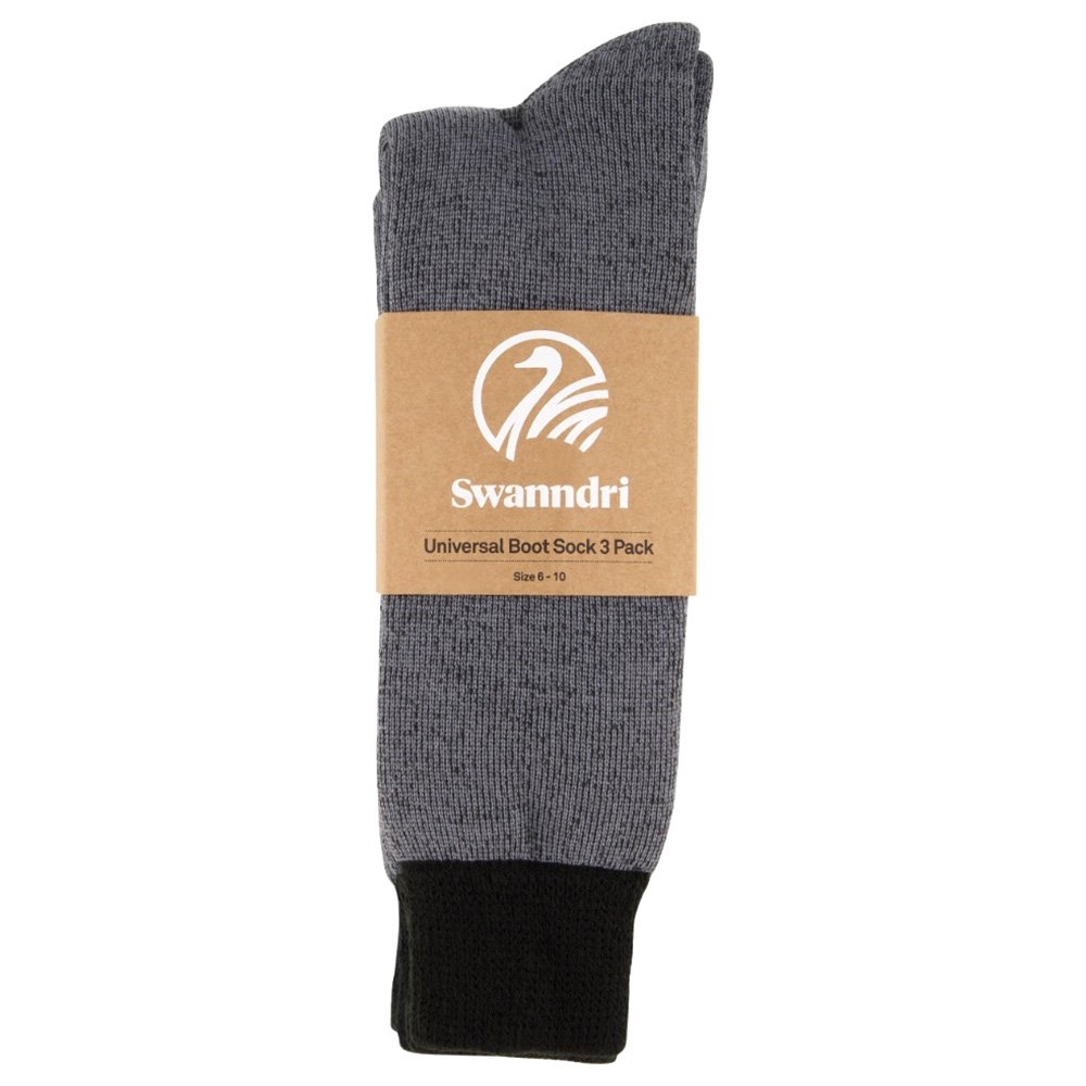Swanndri Universal Boot Socks V2 Charcoal 3-Pack US7-11 / UK6-10