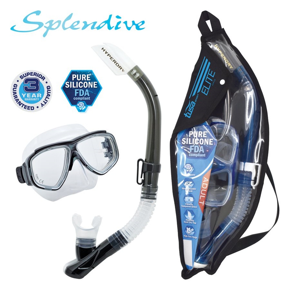 TUSA Sport Splendive Adult Combo Mask and Snorkel Set Smoke