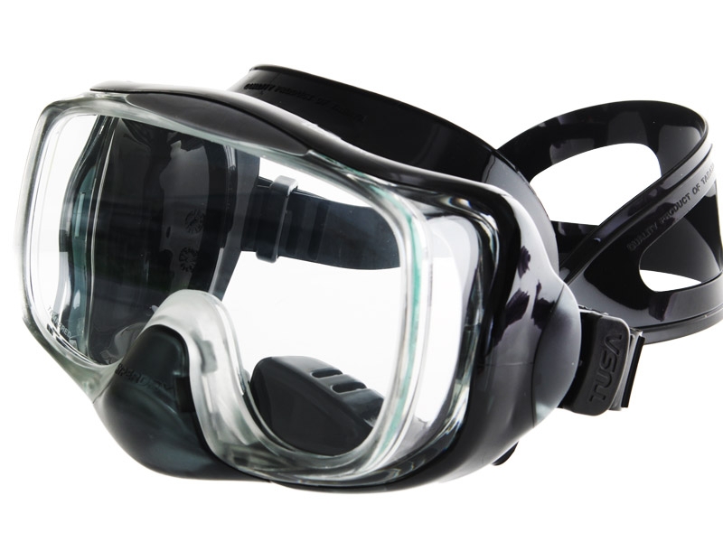 TUSA Sport Imprex 3D Dry Adult Dive Mask and Snorkel Set Black/Black