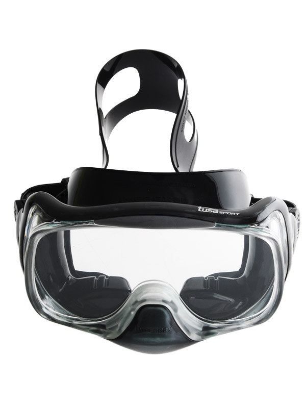TUSA Sport Imprex 3D Dry Adult Dive Mask and Snorkel Set Black/Black