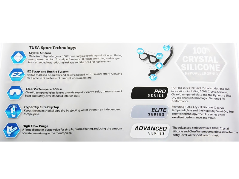 TUSA Sport Imprex 3D Dry Adult  Mask and Snorkel Set Black/Yellow