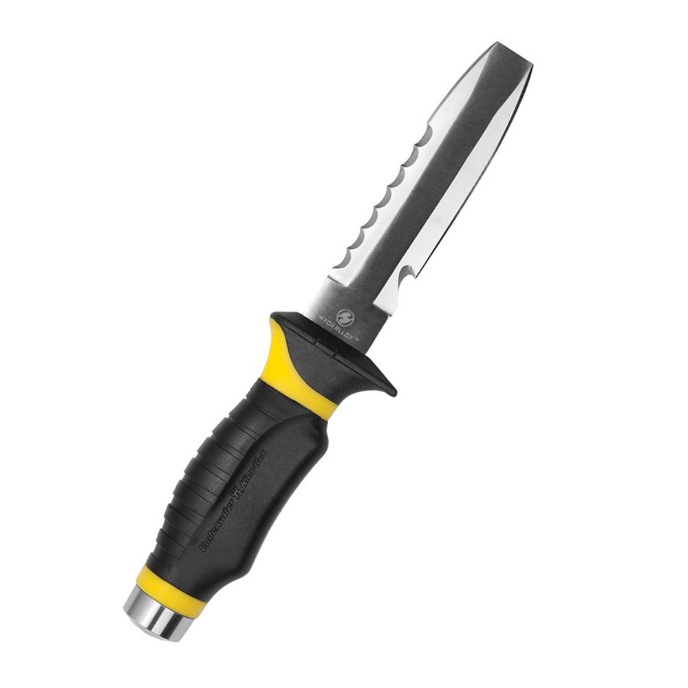 Underwater Kinetics Blue Tang Hydralloy Blunt Tip Dive Knife 12.7cm Yellow