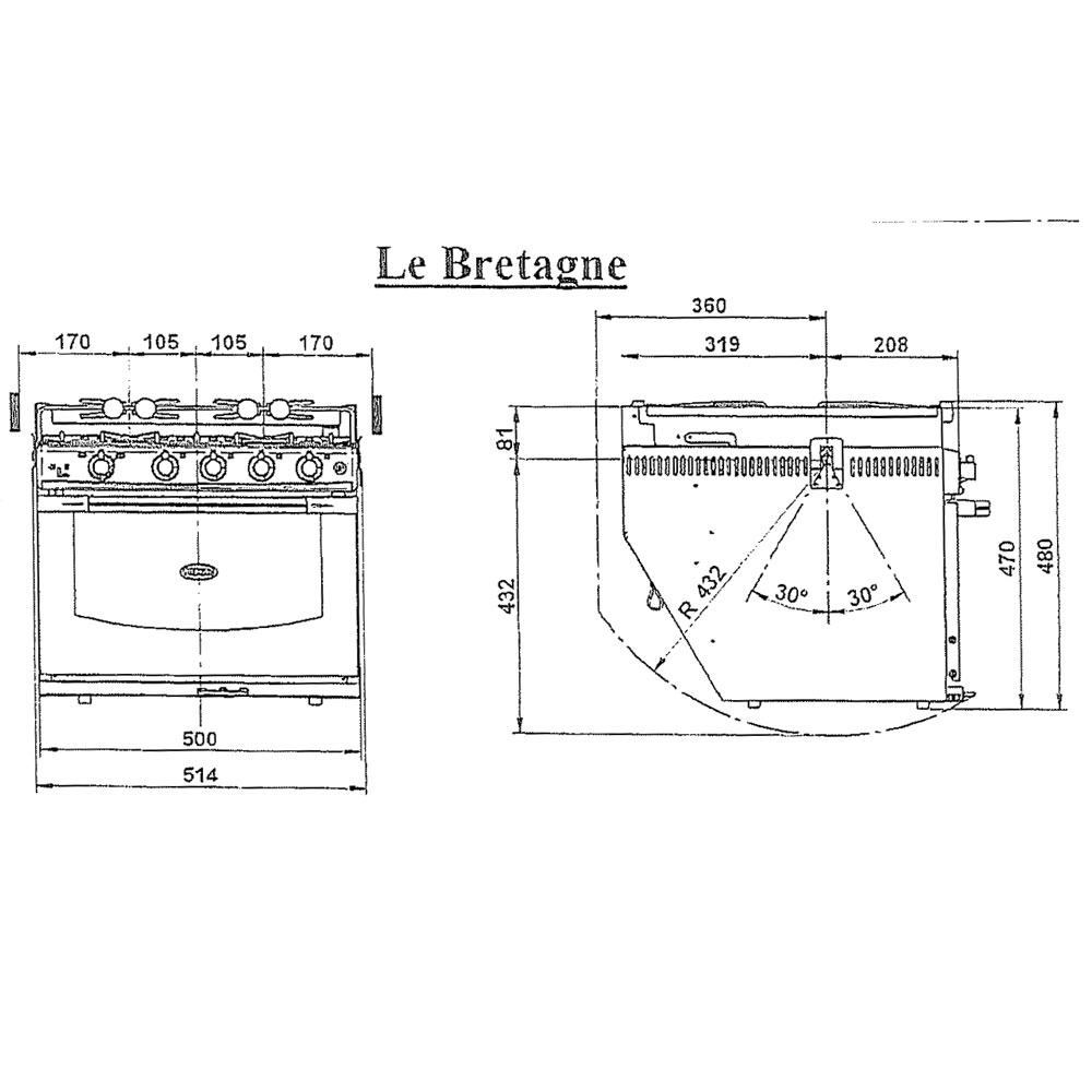 ENO Bretagne 3 Burner Stove with Oven and Grill