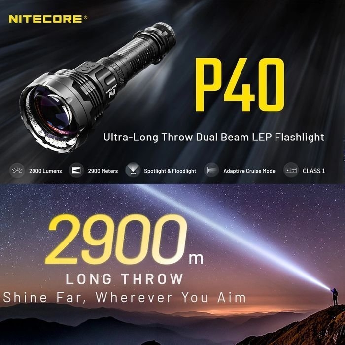 NITECORE P40 Long Throw Flashlight 2000 Lumen