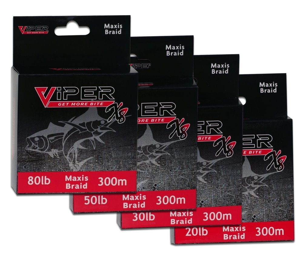 Viper Tackle X8 8-Strand Maxis Multi-Coloured Braid 300m 80lb