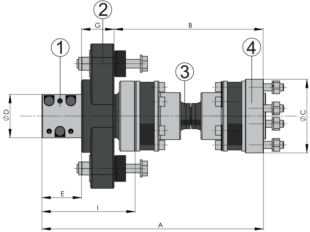VETUS Type 2 Constant Velocity Joint 10 30mm Shaft 12.7cm Flange