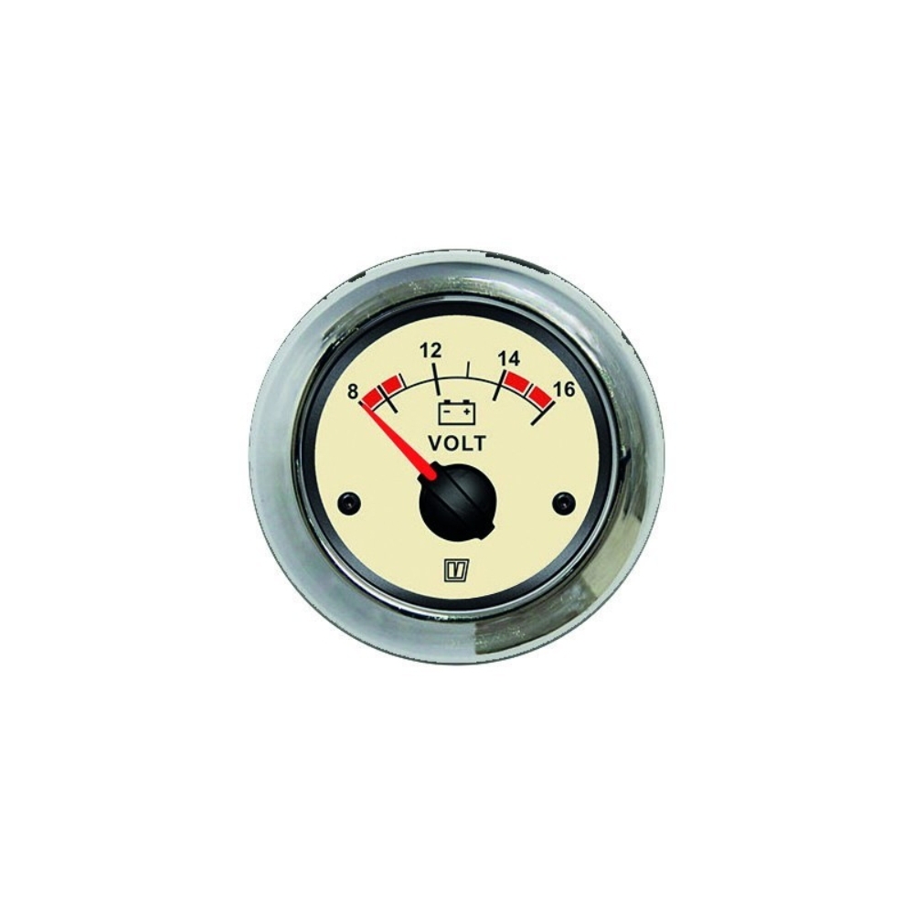 VETUS Voltmeter Cream 12V 52mm Cut-Out Size