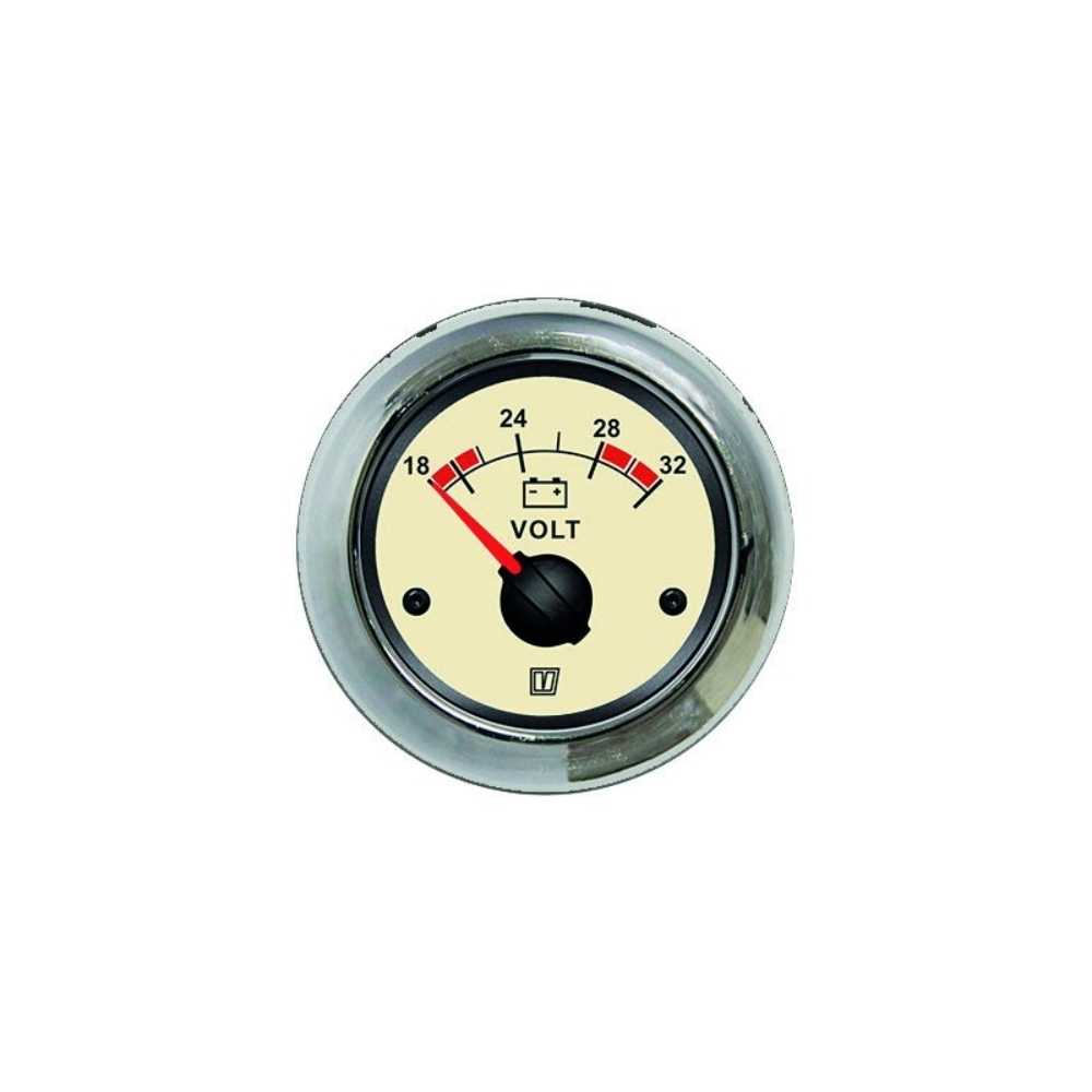 VETUS Voltmeter Cream 24V 52mm Cut-Out Size