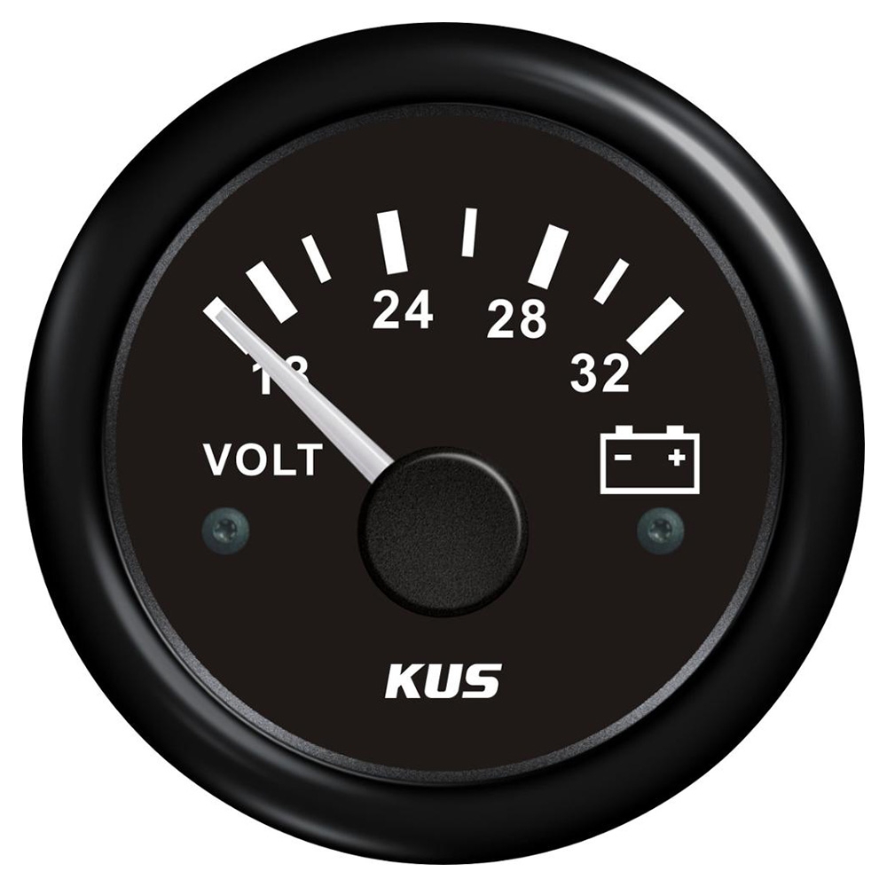 KUS Voltmeter Gauge 18-32V Black