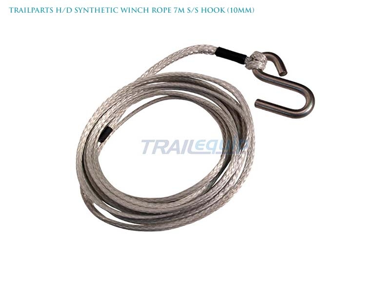 Trailparts H/D Synthetic Winch Rope 7m S/S Hook (10mm)