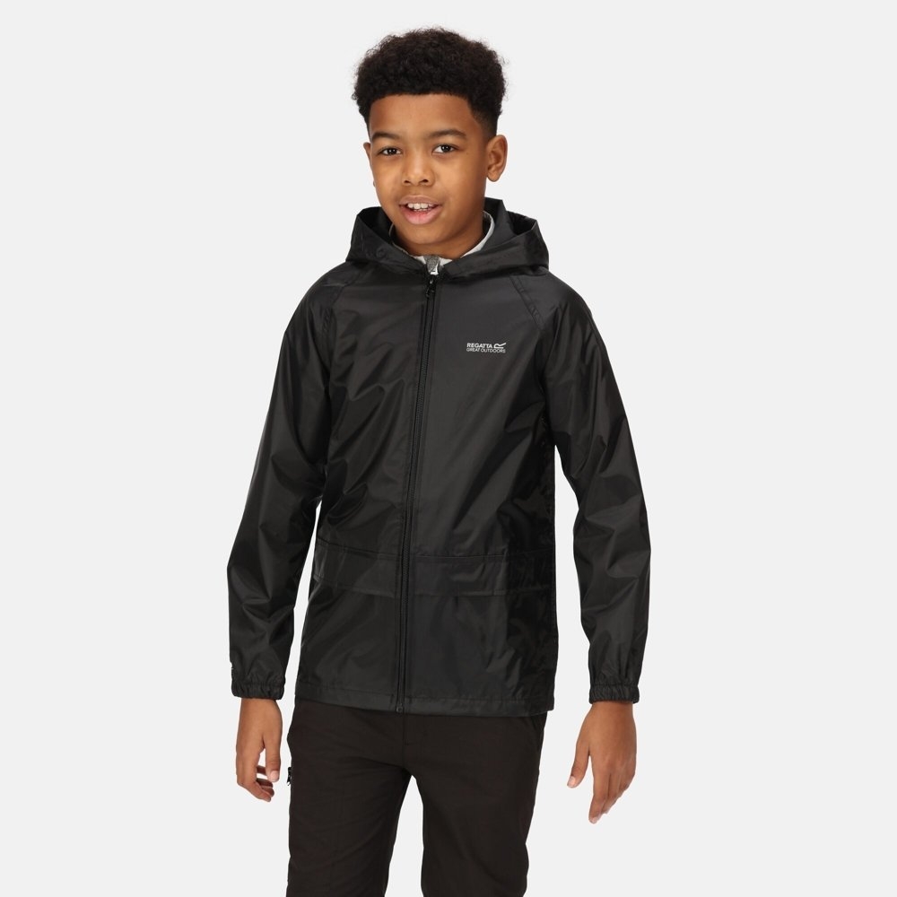 Regatta Stormbreak Waterproof Kids Jacket Black Age 11-12