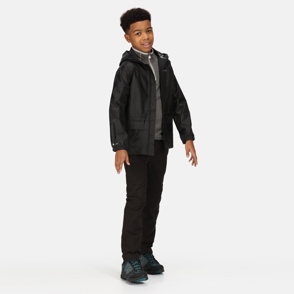 Regatta Stormbreak Waterproof Kids Jacket Black Age 11-12