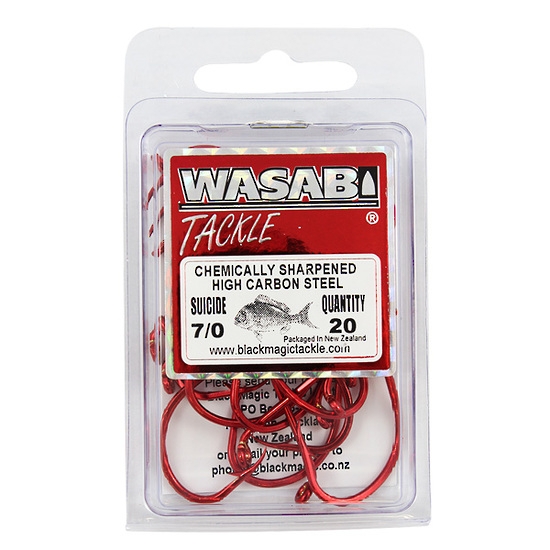 Wasabi Tackle Red Suicide Hooks Economy Pack