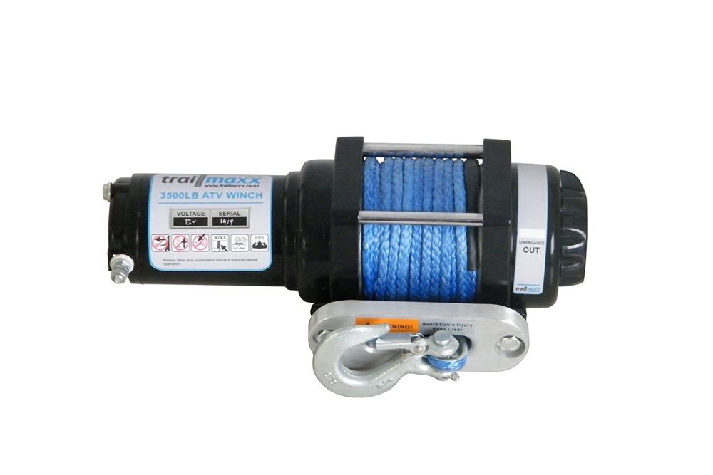 Trailparts 3500lb Winch 12V with Synthetic Rope and Hawse Fairlead