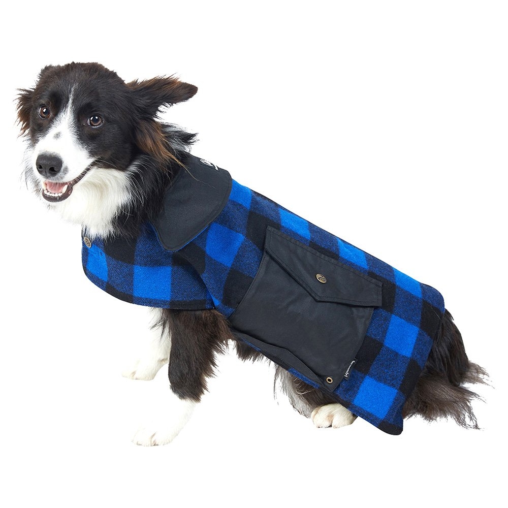 Swanndri Classic Wool Dog Coat Blue/Black Check L
