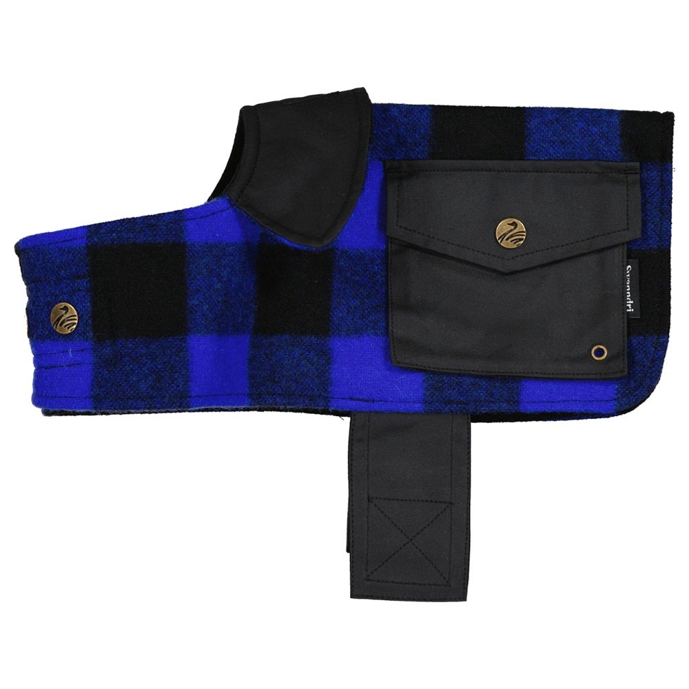 Swanndri Classic Wool Dog Coat Blue/Black Check L