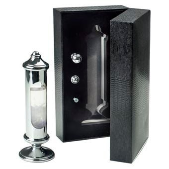 Weems & Plath Chrome Stormglass in Black Gift Box