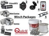 Quick Genius Winch Package 800W 12v 7mm 20m Chain 130m Rope