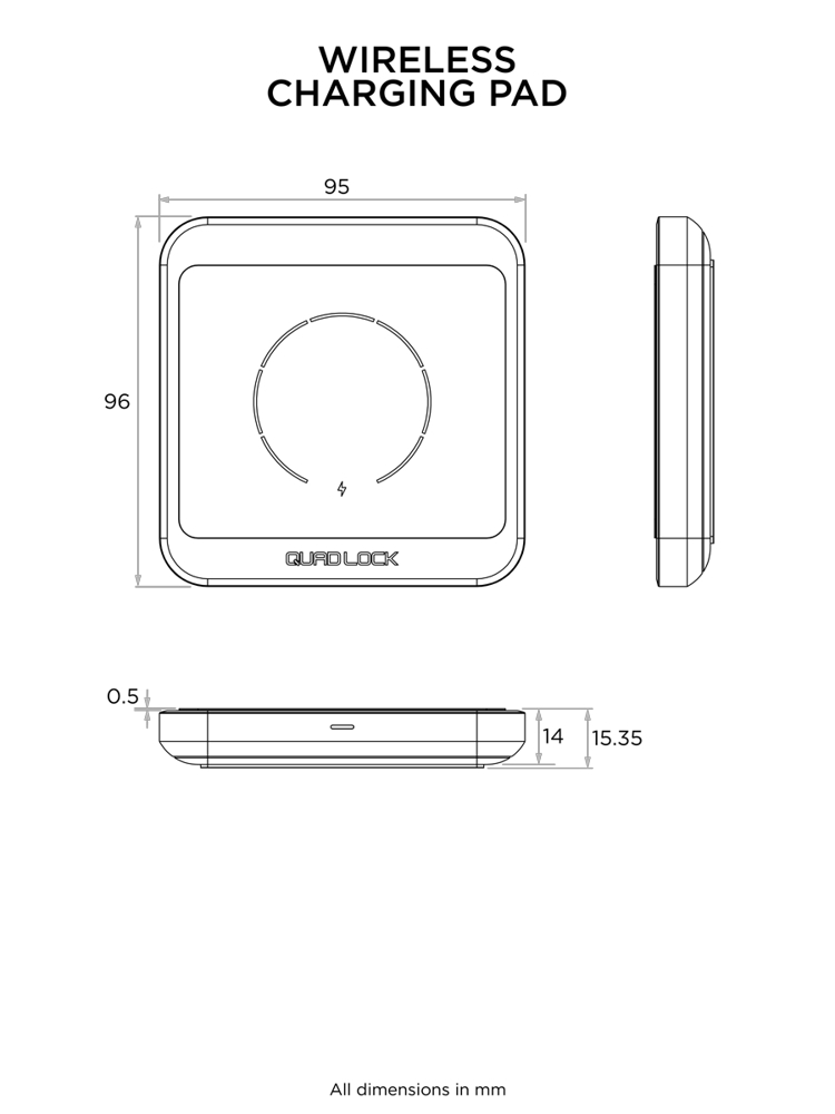 Quad Lock Wireless Charging Pad