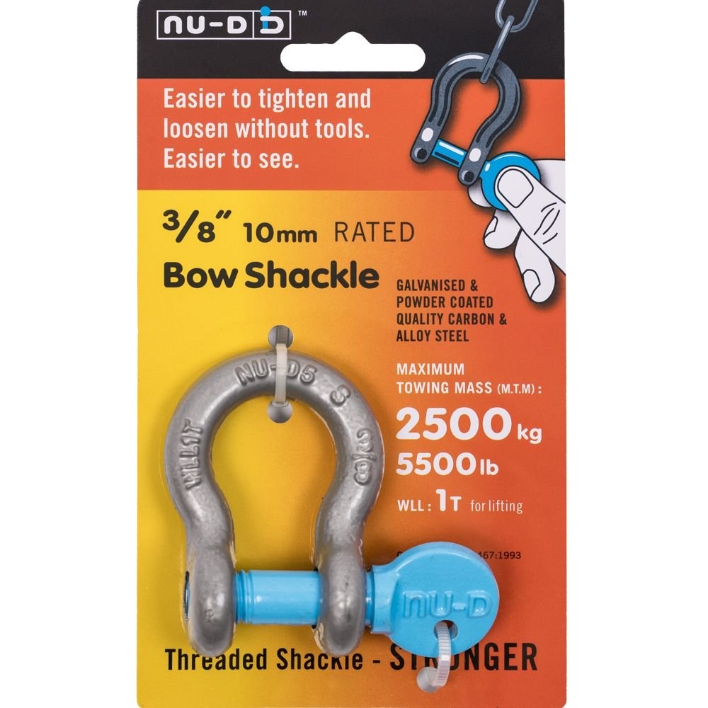 Nu-D Galvanised Lifting Bow Shackle WLL 1T 10mm